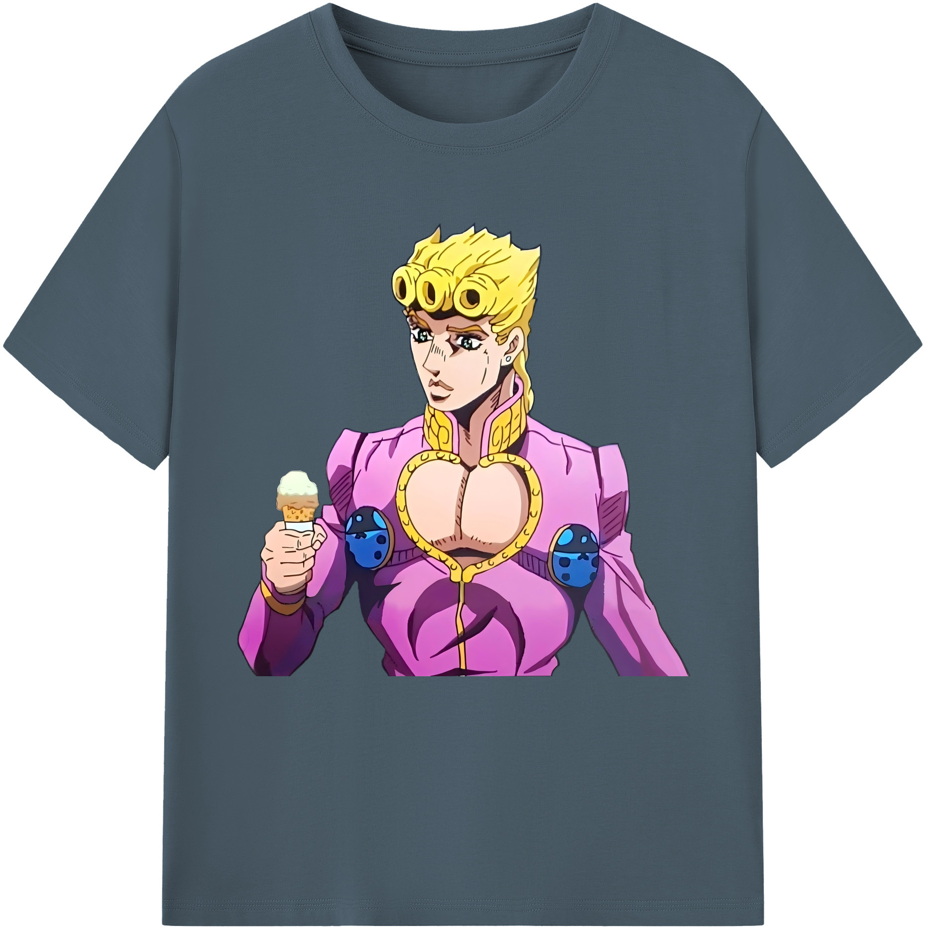 （画像用） ジョジョの奇妙な冒険 ジョルノ?ジョバァーナ JoJo's Bizarre Adventure Giorno Giovanna 綿100％半袖Tシャツ（フロントプリント）